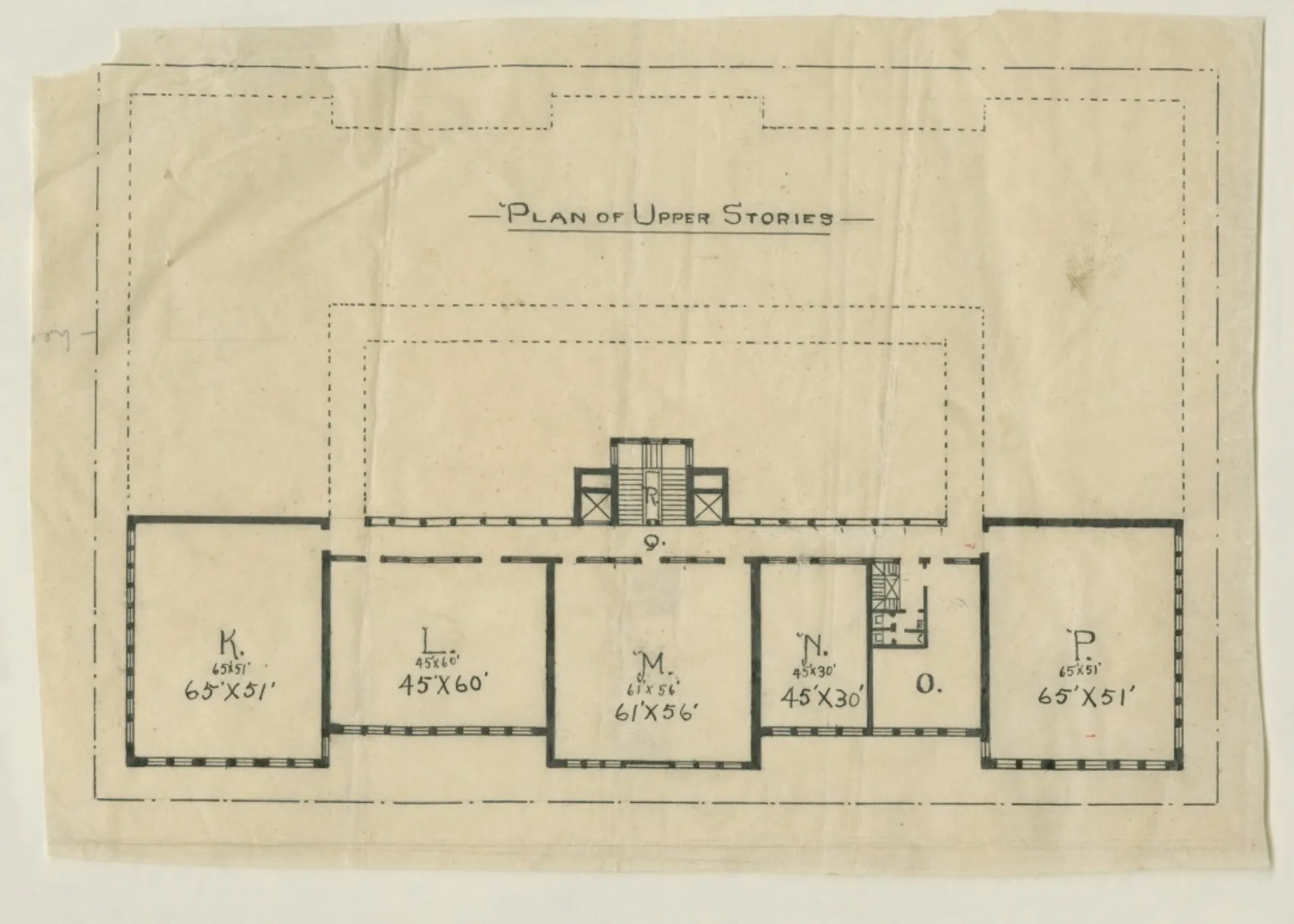 A blueprint shows the outline of the Newberry building with additional outlines showing what a future addition to the building might look like.