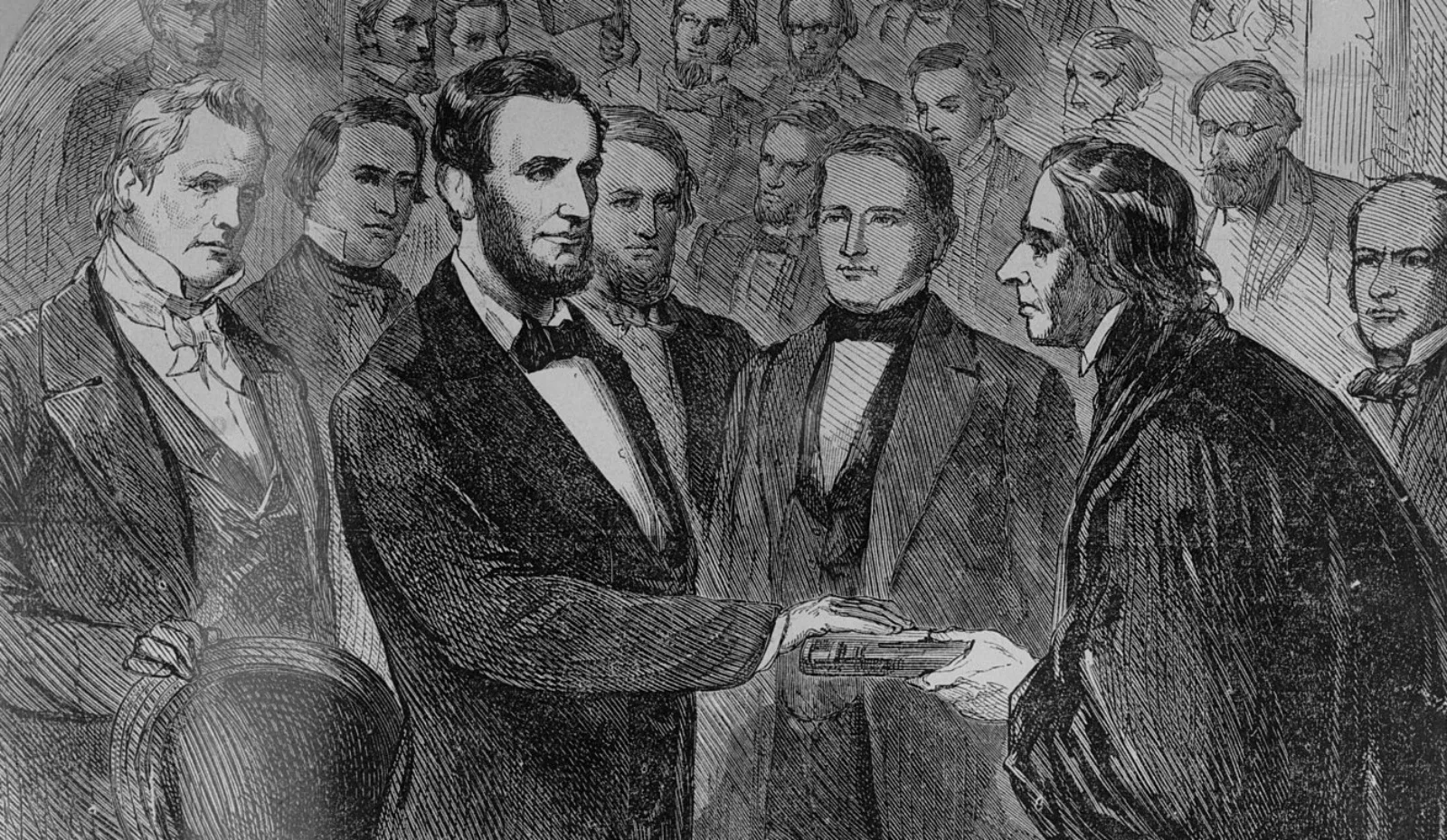 Lincoln sworn in by Chief Justice Taney LCCN2016820836